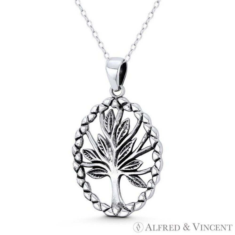 Tree-of-Life / Etz Chaim Kabbalah Pendant in Oxidized .925 Sterling Silver